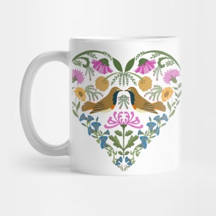 Folk Art Love Birds Mug